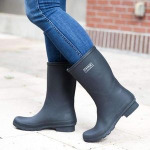 Roma EMMA Matte Black Mid Rain Boots